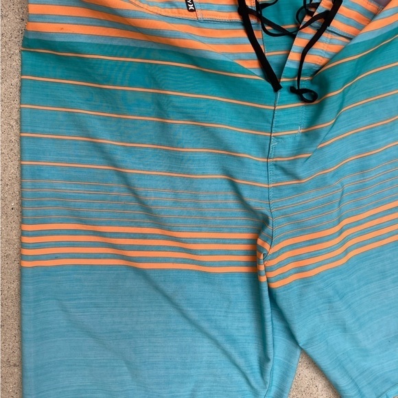 Men's Hurley Turquoise Phantom Board Shorts 38  Poly Logo Surf Beach Sun STAINED - Picture 5 of 15